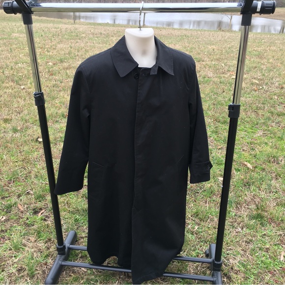 Jean-Paul Germain Elements All Weather Black Mens Trench Coat Sz 38R - Picture 1 of 10